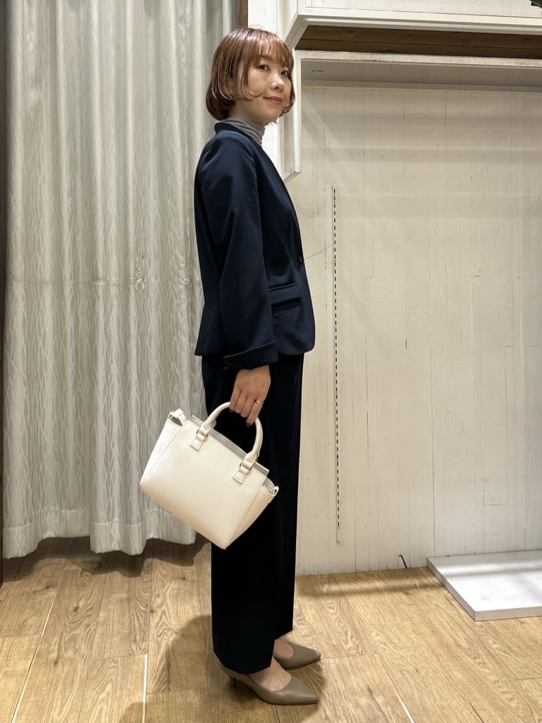 ga_riさんの「THE SHOP TK｜【通勤スタイルに】ダブルクロス ノーカラージャケット/セットアップ可」を使ったコーディネート