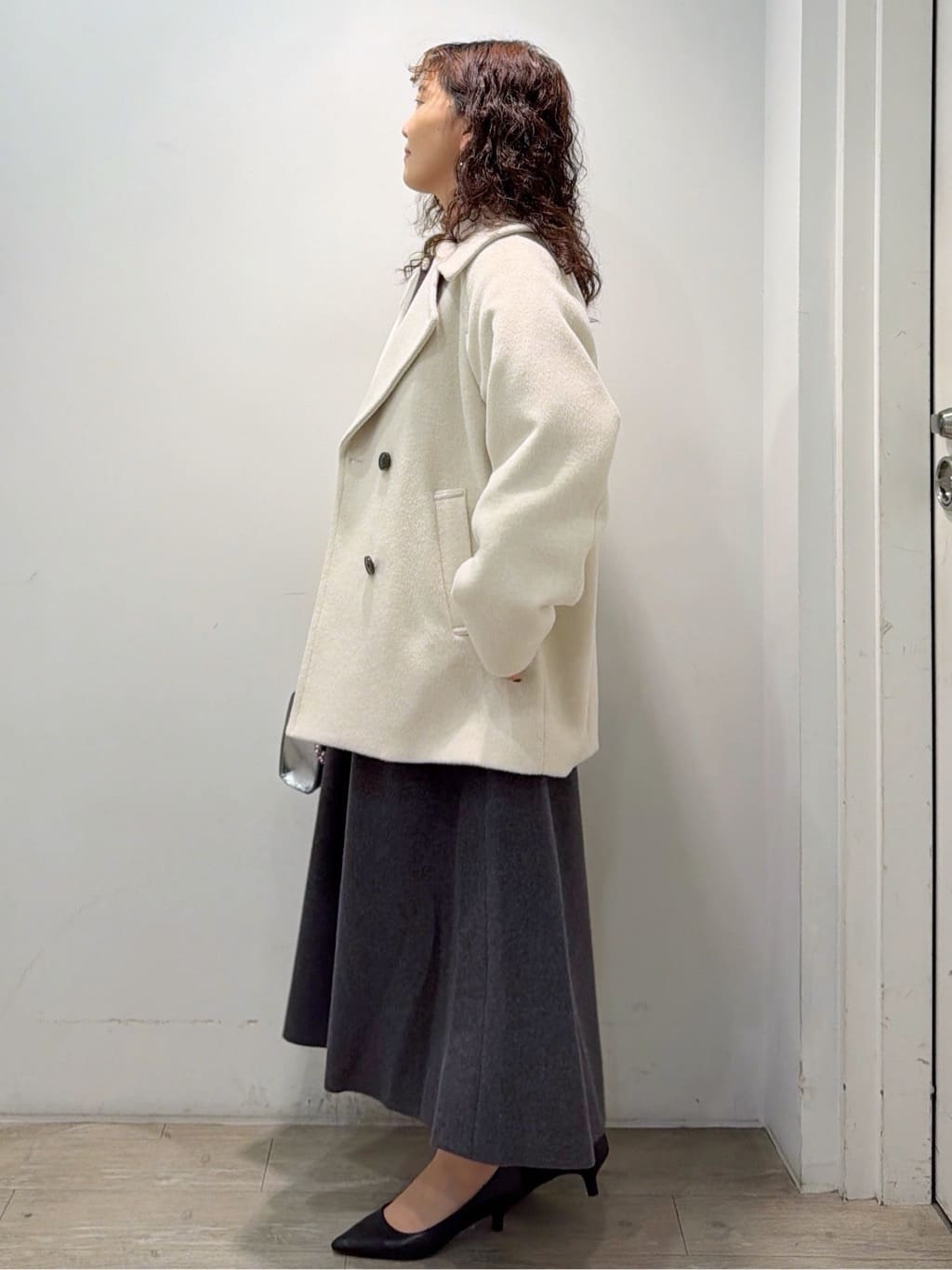sumicaさんの「OPAQUE.CLIP｜カシミヤブレンドウールミドルピーコート」を使ったコーディネート