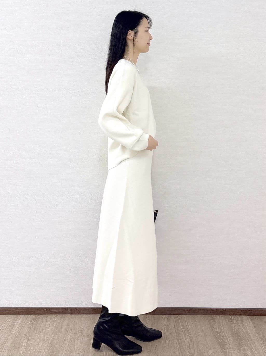 sachikoさんの「OPAQUE.CLIP｜サイド編地切替ニットトップス／セットアップ対応【洗濯機OK】」を使ったコーディネート