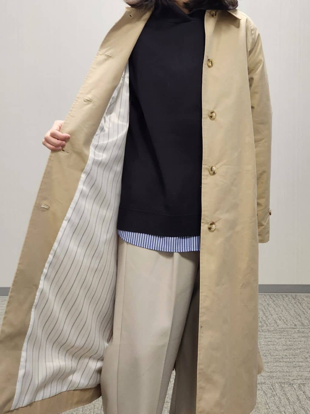naraさんの「Dessin｜シャンブレースプリングコート」を使ったコーディネート