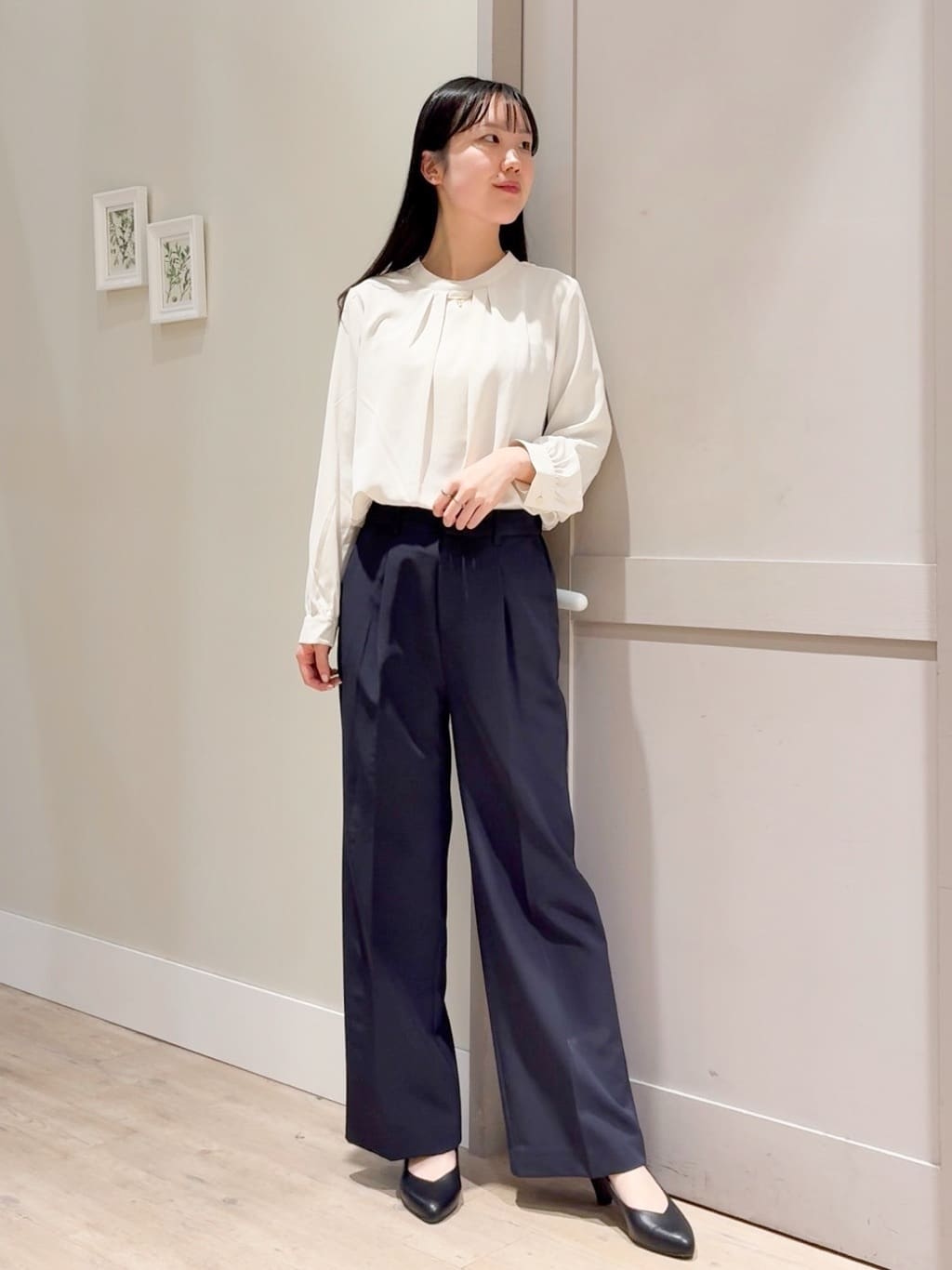 Mayuさんの「grove｜【マシンウォッシュ／防シワ/SS-3L】ストレッチノーカラージャケット」を使ったコーディネート