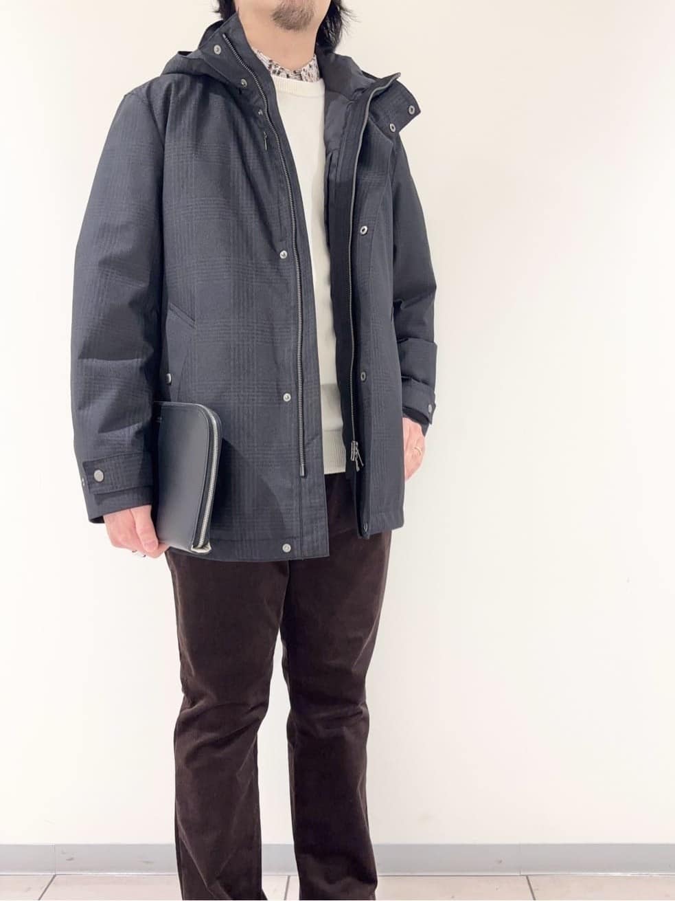 及川さんの「TAKEO KIKUCHI｜【3WAY】グレンチェック ダウンライナー ブルゾン」を使ったコーディネート