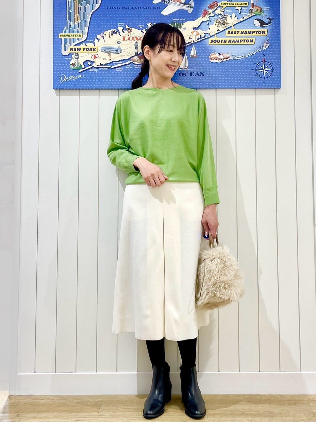 uwatokoさんの「Dessin｜【洗える】ウールブレンド後ろボタンニット」を使ったコーディネート