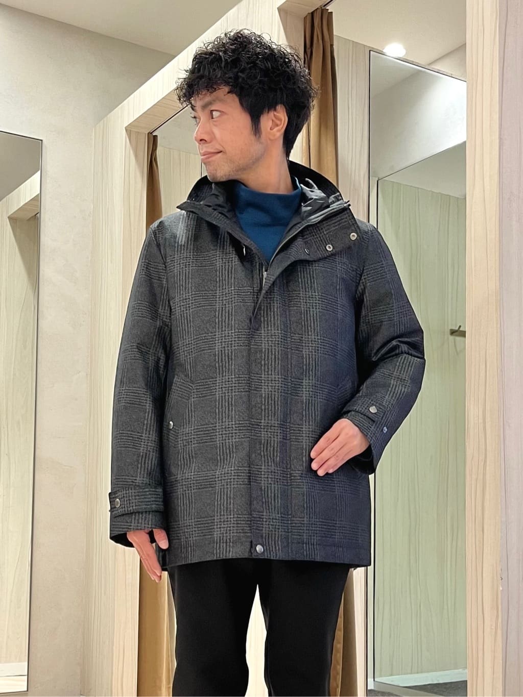 URAさんの「TAKEO KIKUCHI｜【3WAY】グレンチェック ダウンライナー ブルゾン」を使ったコーディネート