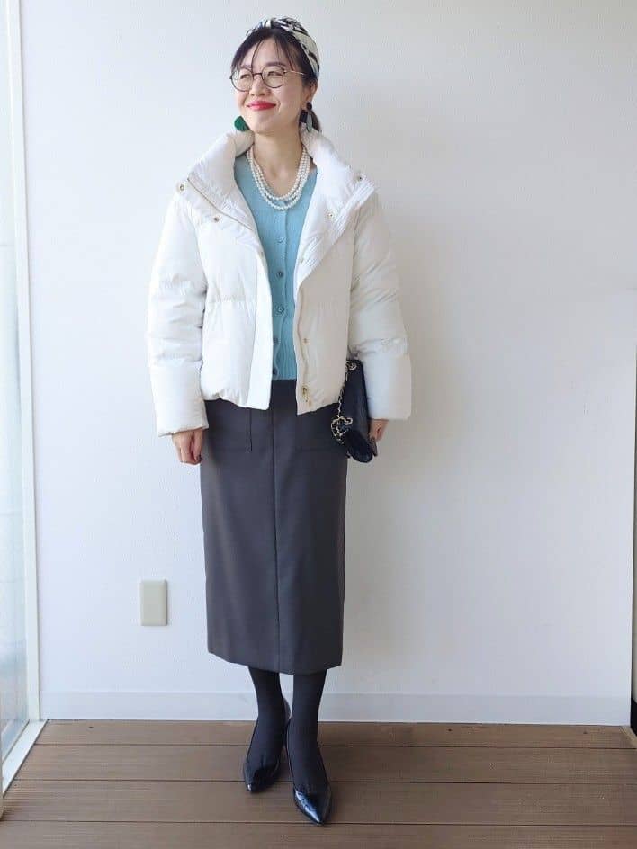 MUTSUKOさんの「UNTITLED｜【トレンド/撥水機能/防寒】ショートダウンコート」を使ったコーディネート