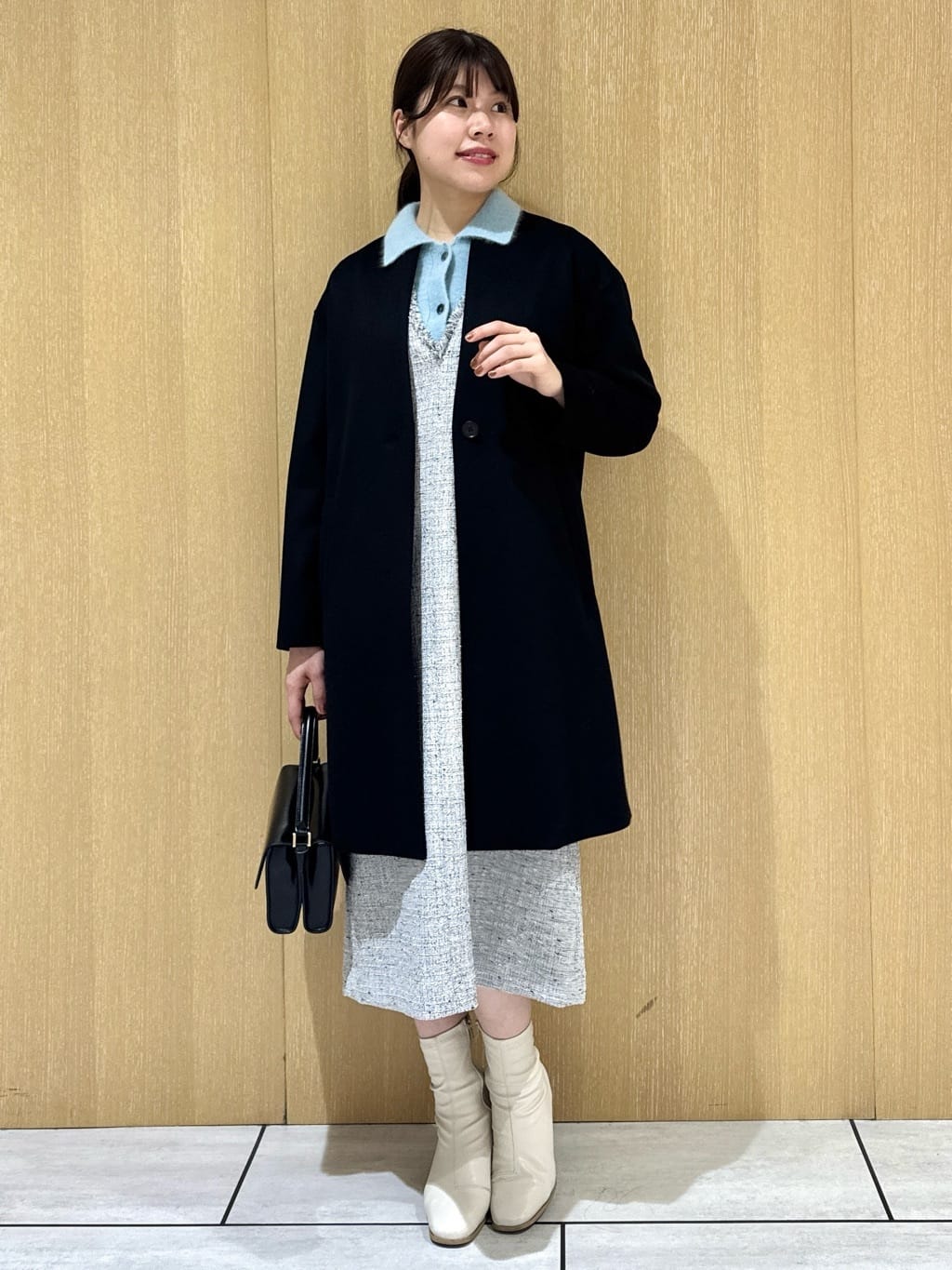 nanaさんの「UNTITLED｜【ふわふわニット/オンオフ使える】フォックスカシミヤ衿付きカーディガン」を使ったコーディネート