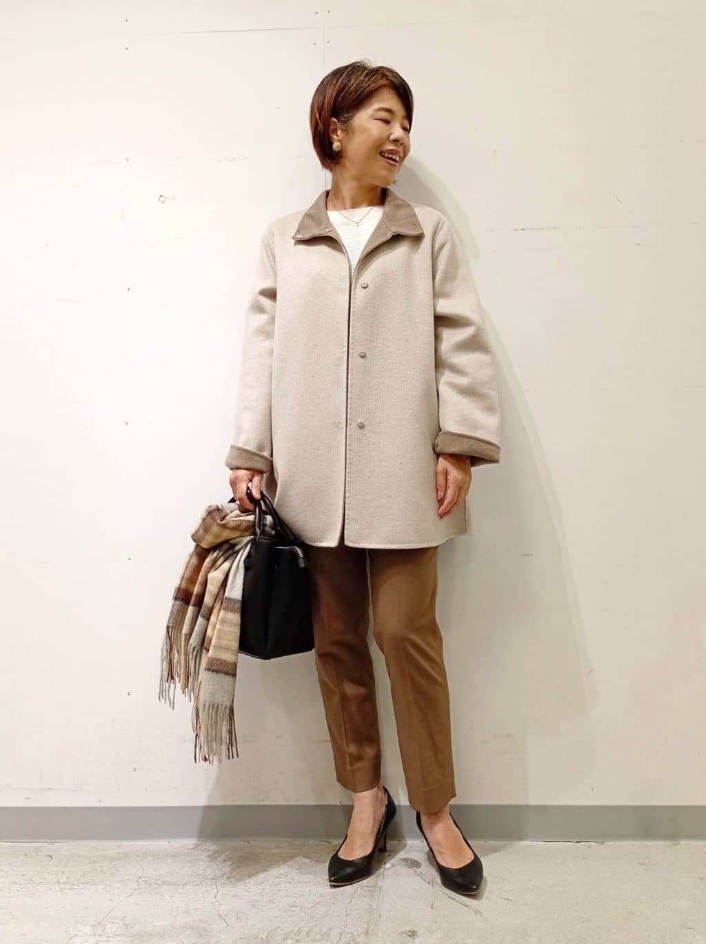 Kさんの「INDIVI｜【洗える／体型カバー】美シルエットニット」を使ったコーディネート