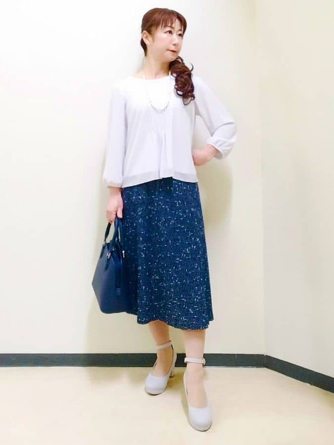 花さんの「Reflect｜【SS-4Lサイズ】ピンタック&times;スカラレースブラウス」を使ったコーディネート