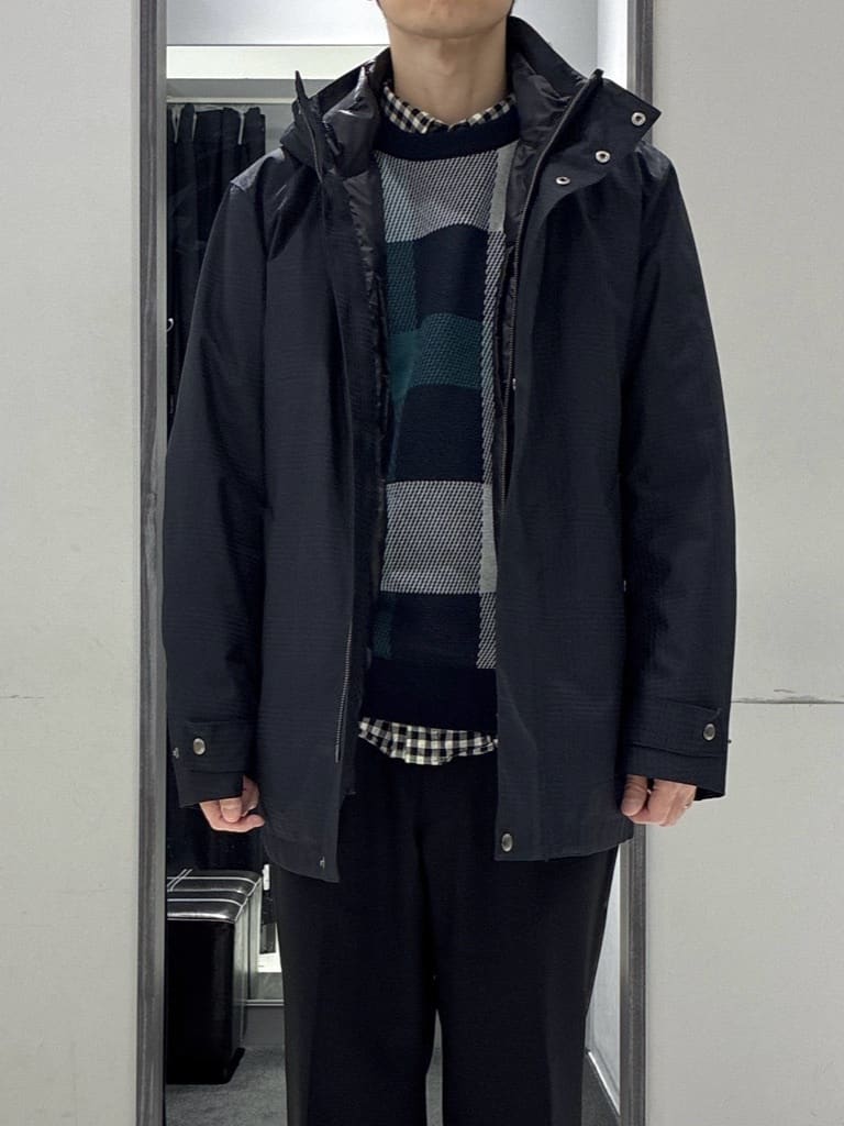 わいずみさんの「TAKEO KIKUCHI｜【Made in JAPAN】ビッグチェック＆スライドパズル柄 ニット」を使ったコーディネート