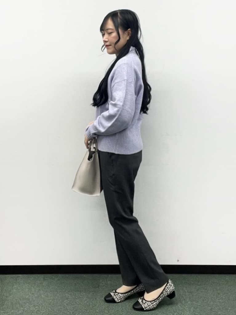 Hitomiさんの「index｜選べる2丈 ハイネックカラーミックスラメニット【洗濯機OK】」を使ったコーディネート