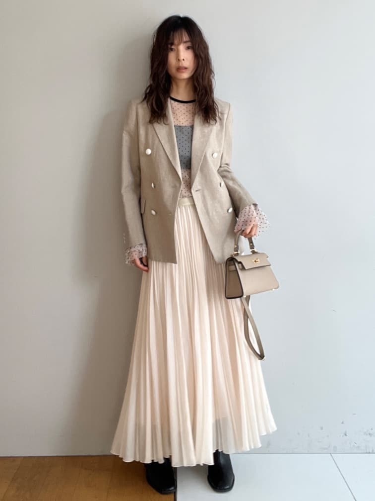misaさんの「DRESSTERIOR｜【セットアップ可】リネンブレンドダブルブレストジャケット」を使ったコーディネート