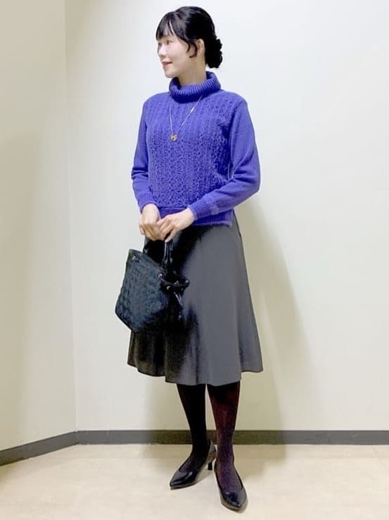  beni_gingerさんの「Reflect｜【ほんのりラメ感◎】ふわふわフェザーヤーンハイネックニット」を使ったコーディネート