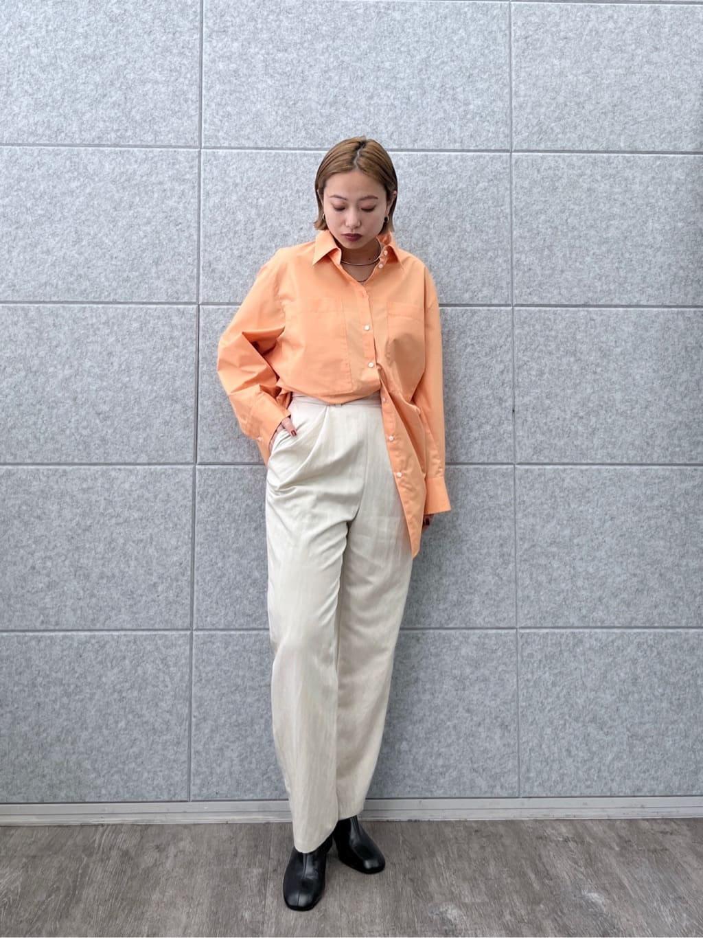 Harukaさんの「INDIVI｜Timeless｜ビッグポケットフォルムシャツ【接触冷感】」を使ったコーディネート