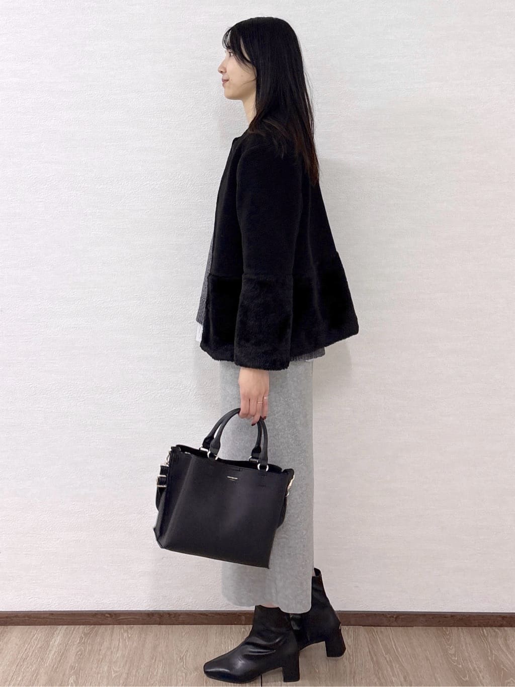 sachikoさんの「OPAQUE.CLIP｜フェイクボア切替ショートコート」を使ったコーディネート