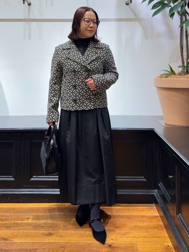Asamiさんの「DRESSTERIOR｜フェイクファーコンビリサイクルレザートートバッグ」を使ったコーディネート