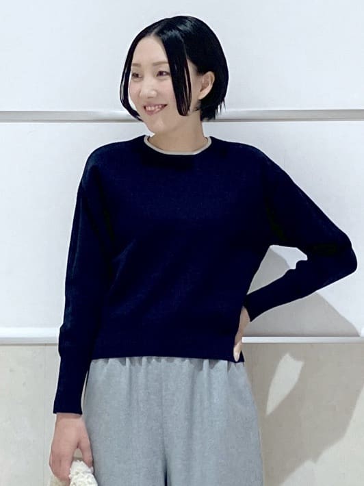 eriko さんの「Dessin｜ウール混クルーネックコート」を使ったコーディネート