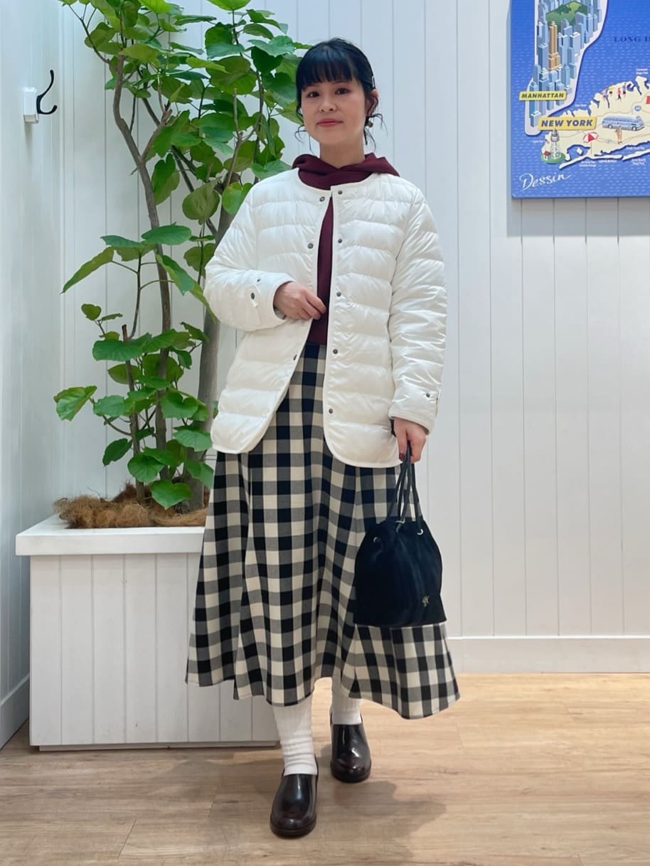 mikaさんの「Dessin｜【撥水・2WAY】ミュラーダウンコートミドル丈」を使ったコーディネート