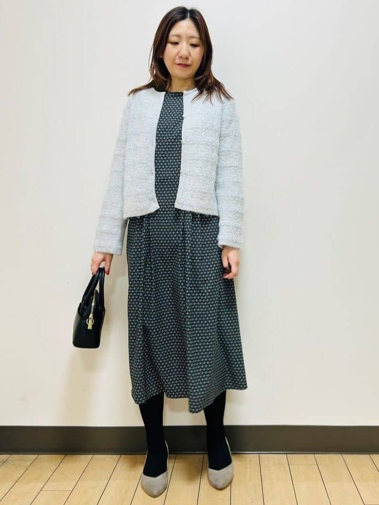 miiiさんの「Reflect｜【通勤/お出かけ◎】ジオメプリントクラシカルワンピース」を使ったコーディネート