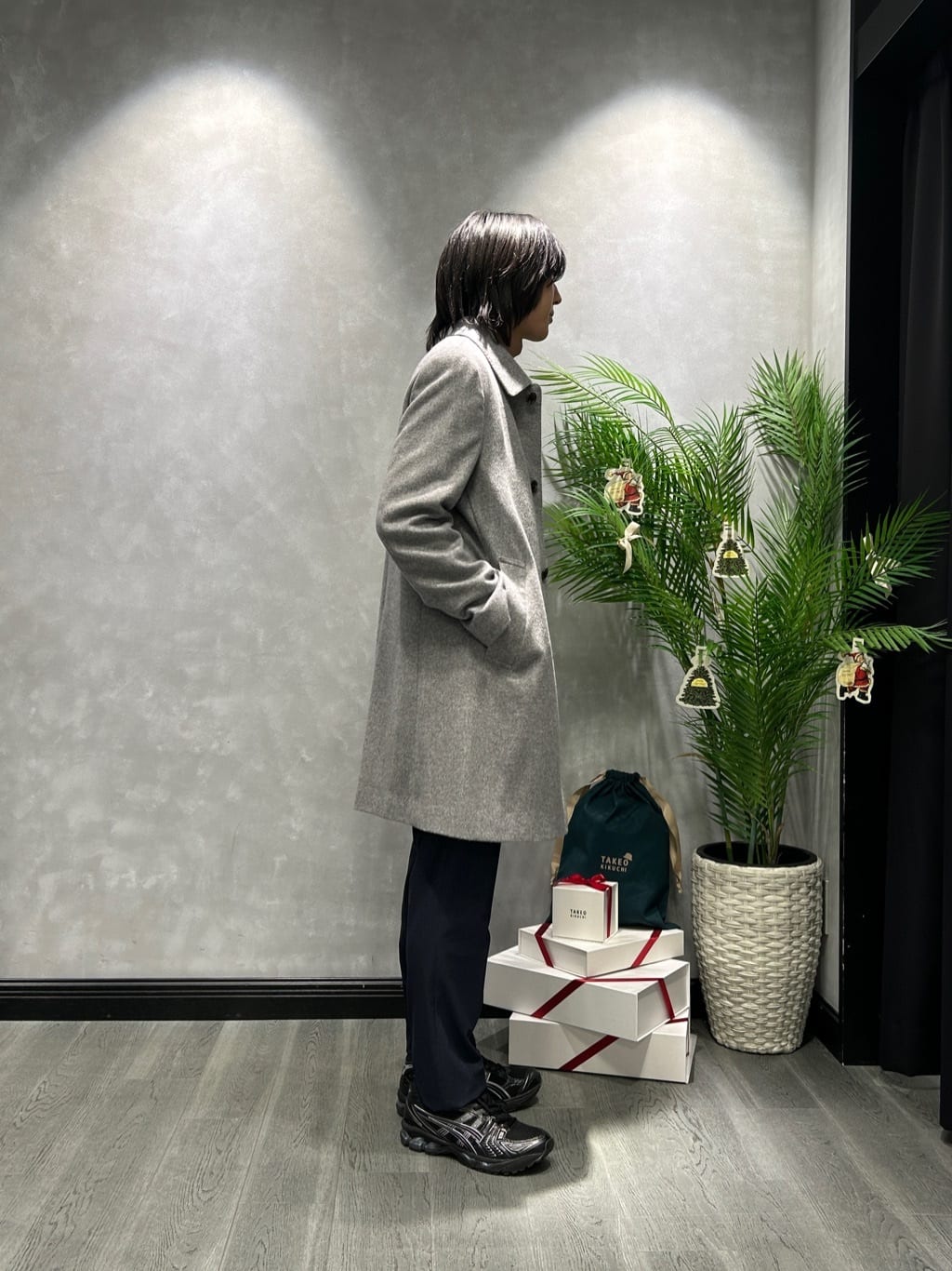 ruiさんの「TAKEO KIKUCHI｜カシミヤブレンド ビーバー調ステンカラーコート」を使ったコーディネート