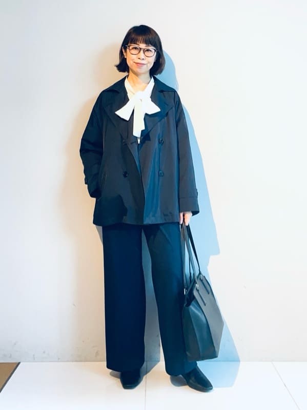murayamaさんの「INDIVI｜【2点セット／洗える】ツイードジレ＆ボウタイブラウス」を使ったコーディネート