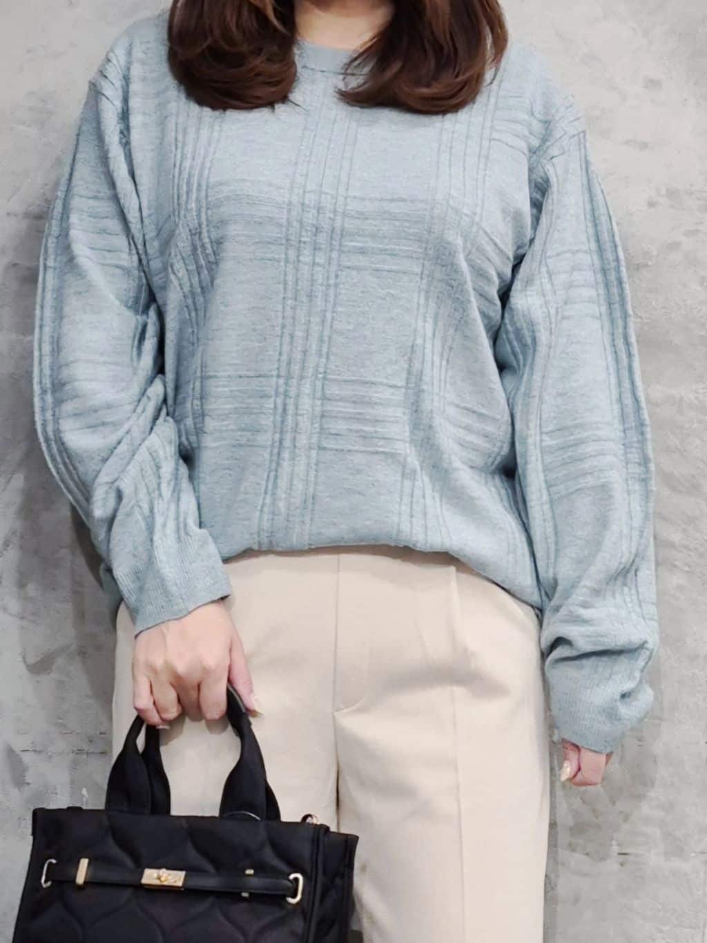 ひさえさんの「THE SHOP TK｜【優しい肌触り】カシミヤタッチ チェックニット　洗濯機OK」を使ったコーディネート