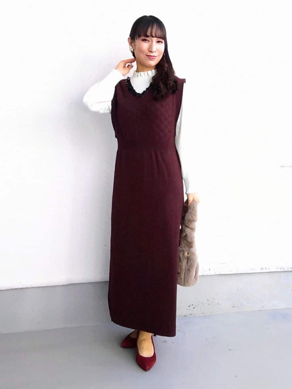 keinaさんの「SunaUna｜【COLLECTION LINE】スパンコール ニットワンピース」を使ったコーディネート