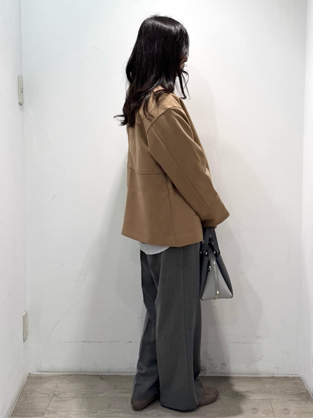 yuicciさんの「OPAQUE.CLIP｜ウールライクメルトンノーカラーコート【洗濯機洗い可】」を使ったコーディネート