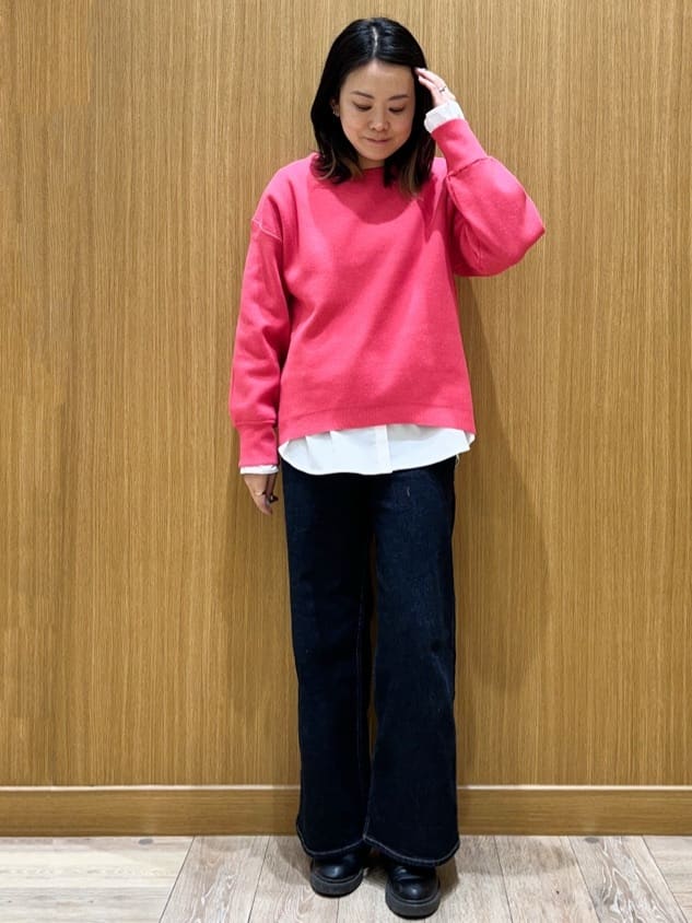 aさんの「OPAQUE.CLIP｜サイド編地切替ニットトップス／セットアップ対応【洗濯機OK】」を使ったコーディネート