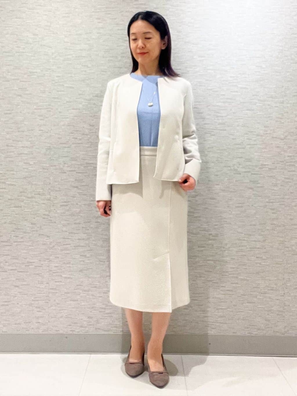 marikoさんの「Reflect｜【ライトアウター／通勤におすすめ◎／セットアップ可／すっきりシルエット】キレイめジャージジャケット」を使ったコーディネート