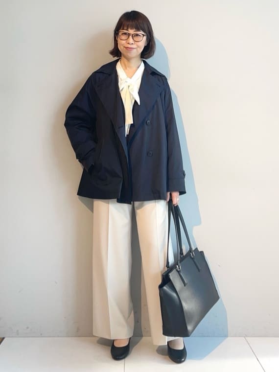 murayamaさんの「INDIVI｜【2点セット／洗える】ツイードジレ＆ボウタイブラウス」を使ったコーディネート