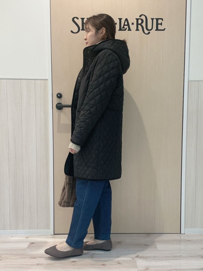 funafunaさんの「SHOO･LA･RUE｜【洗濯機可/S-LL/体型カバー】女性らしい美シルエット チュニックニットワンピース」を使ったコーディネート