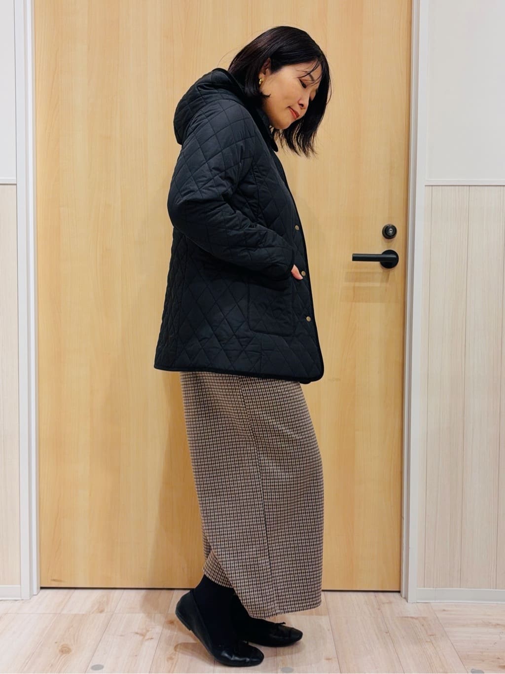 すーさんの「SHOO･LA･RUE｜【絶妙なゆるピタ/洗濯機可】ちくちくしにくい リブハイネックやわらかニット」を使ったコーディネート