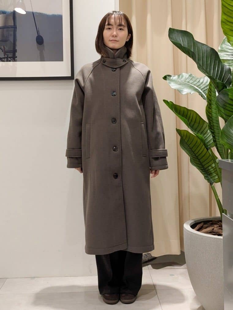 なめさんの「THE SHOP TK｜ジャージメルトンスタンドカラーコート」を使ったコーディネート