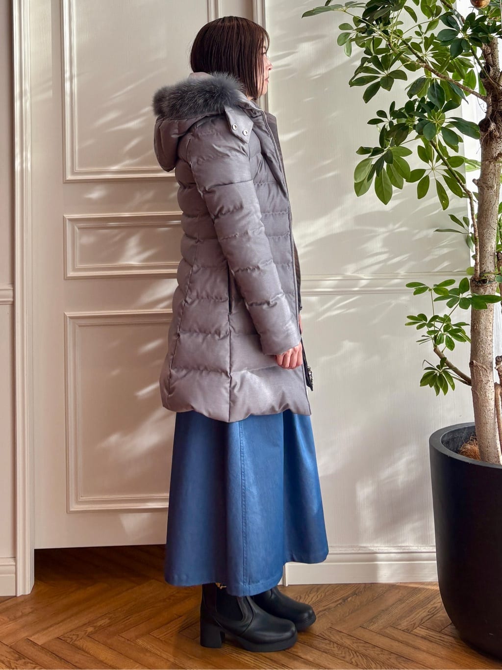 nakaoさんの「DRESSTERIOR｜【接触冷感/吸水速乾】クールタッチ デニムライク タックスカート」を使ったコーディネート