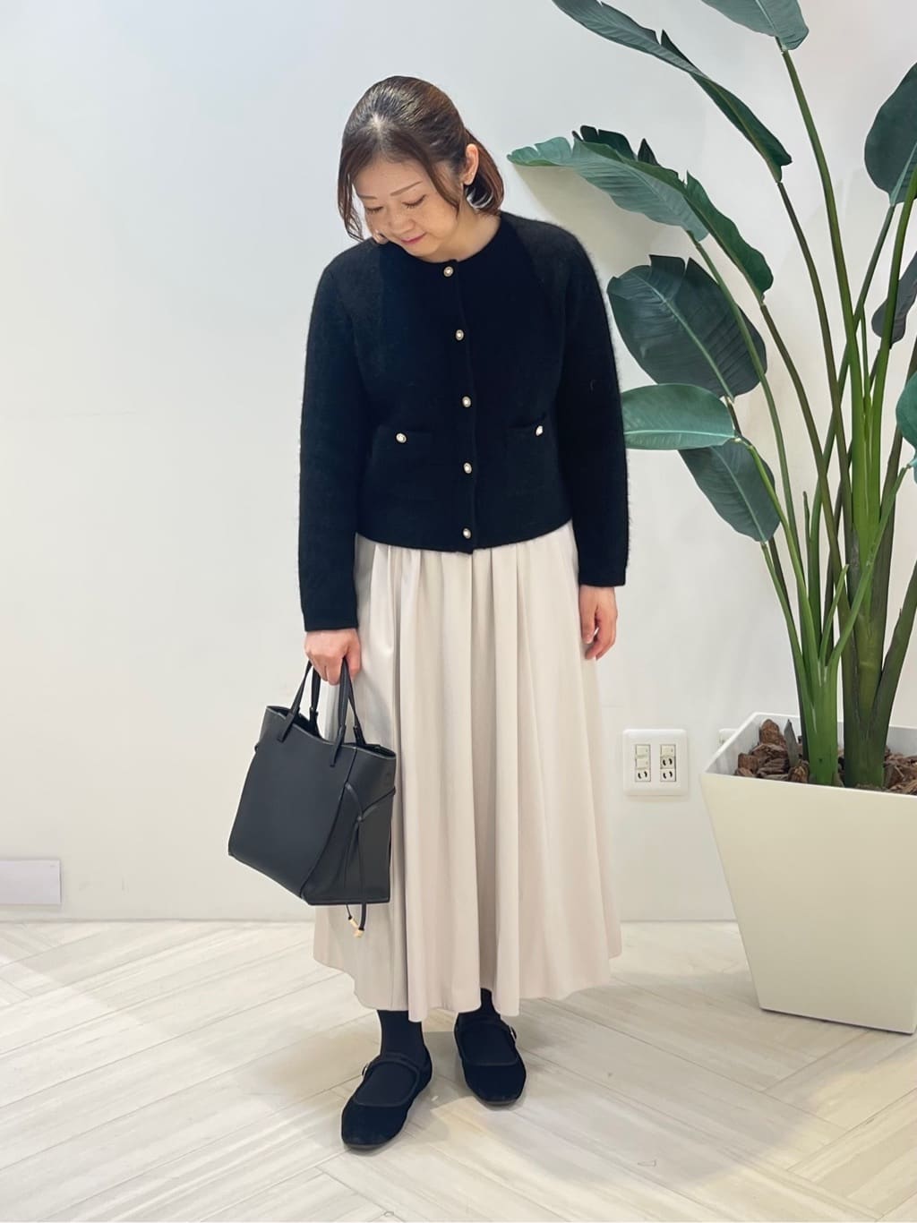 Tomoさんの「UNTITLED｜レザー調ギャザースカート」を使ったコーディネート