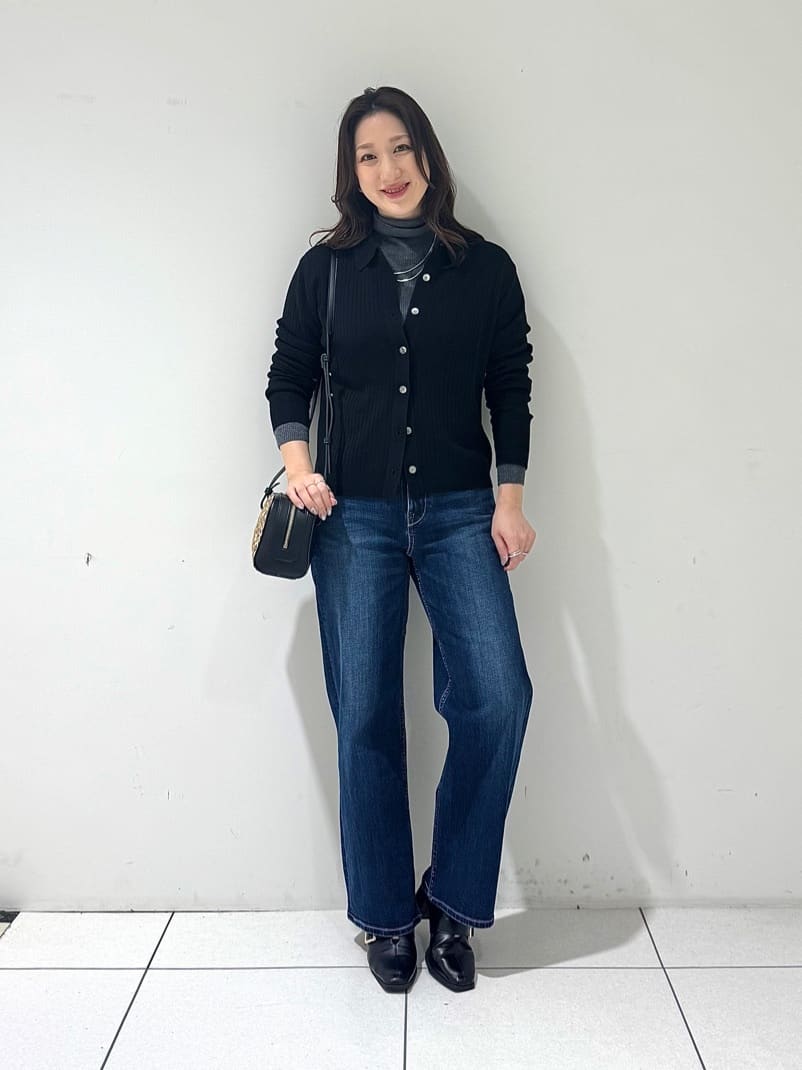 そんさんの「INDIVI｜【トレンド】衿付きワイドリブニット」を使ったコーディネート