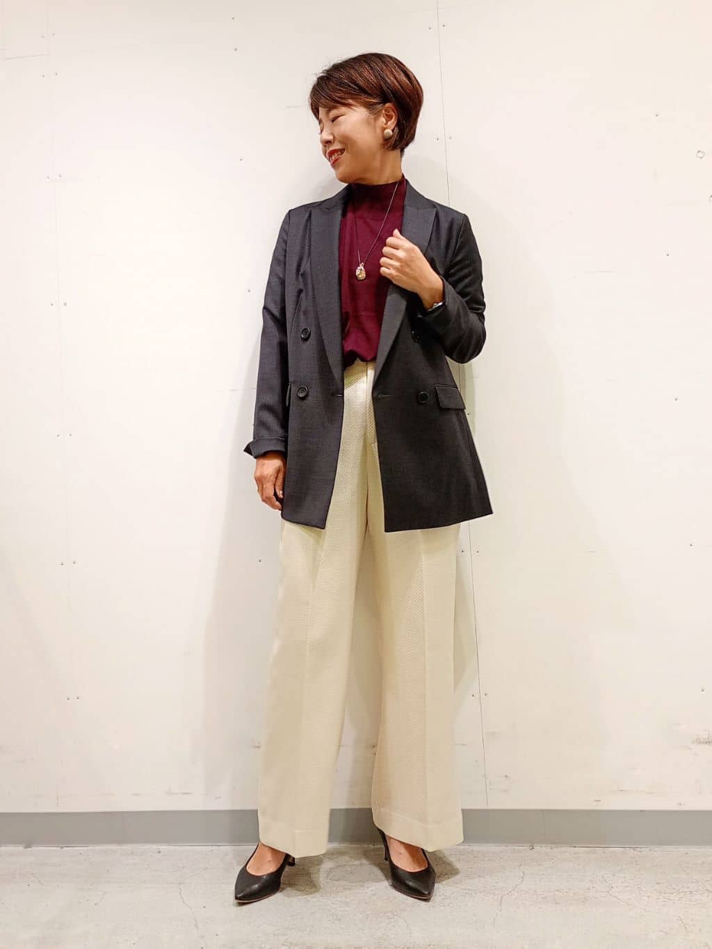Kさんの「INDIVI｜【洗える／毛玉になりにくい】エクストラファインウール ハイネックニット」を使ったコーディネート