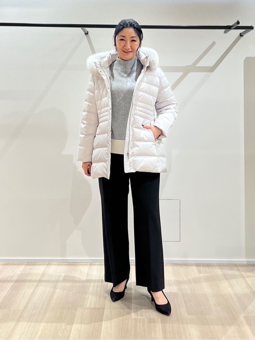 TOMOMIさんの「UNTITLED｜【8色展開/洗える】ウールカシミヤ ハイネックニット」を使ったコーディネート