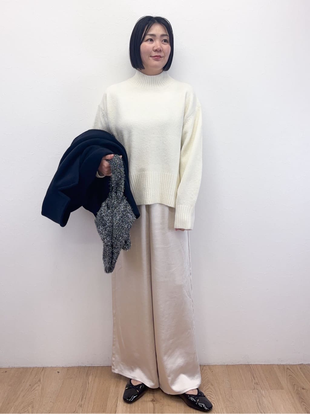 Takeさんの「OPAQUE.CLIP｜ふわふわハイネックニット【洗濯機OK】」を使ったコーディネート