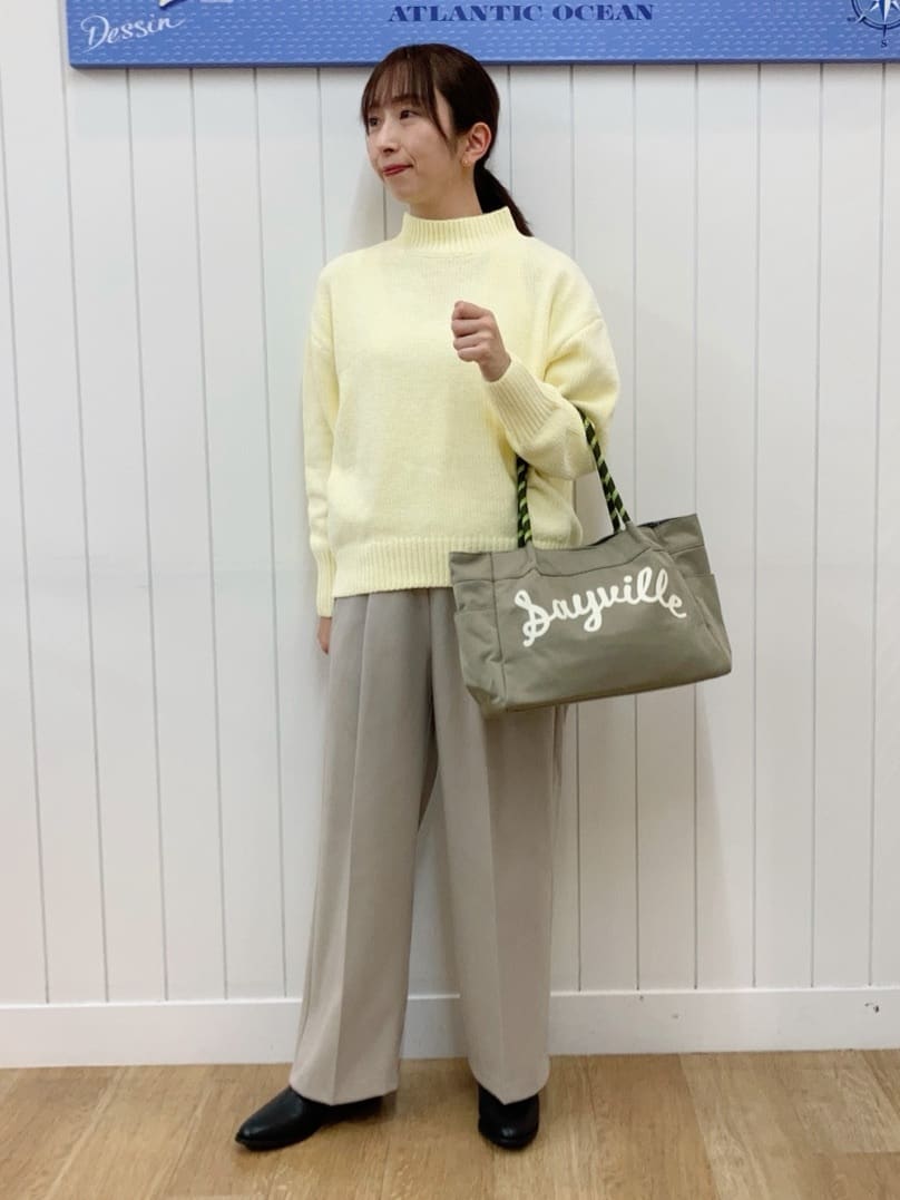 yoshiさんの「Dessin｜【洗える】ハイネックベロアモールニット」を使ったコーディネート