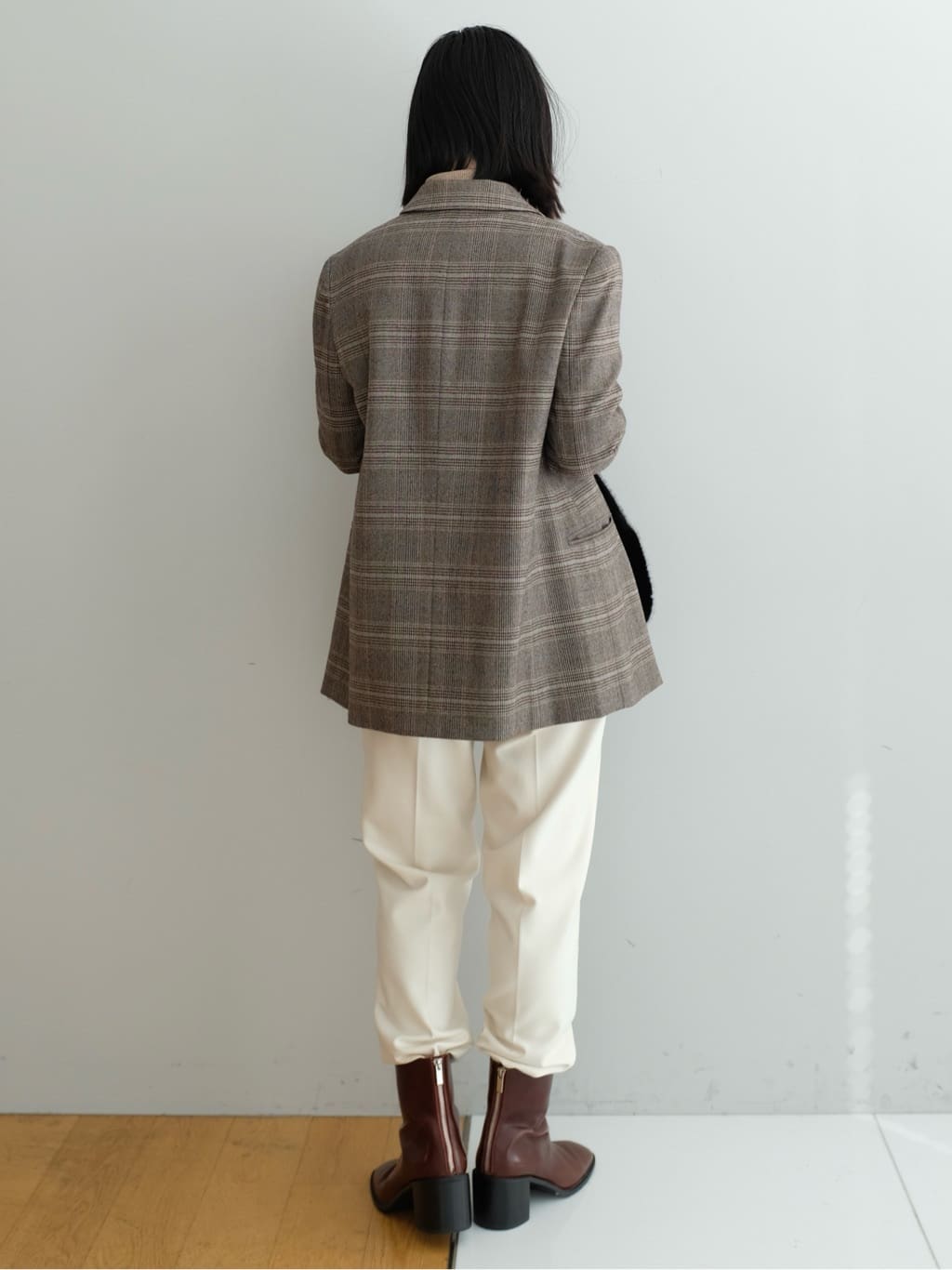 Kishimotoさんの「DRESSTERIOR｜◆サキソニーグレンチェックジャケット」を使ったコーディネート