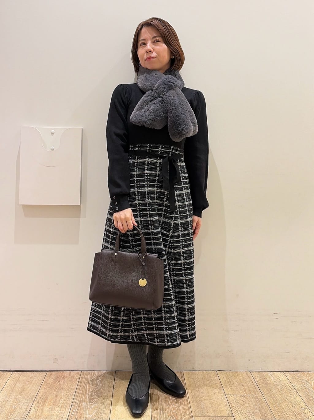YUKOさんの「index｜フェイクファー差し込みティペット」を使ったコーディネート
