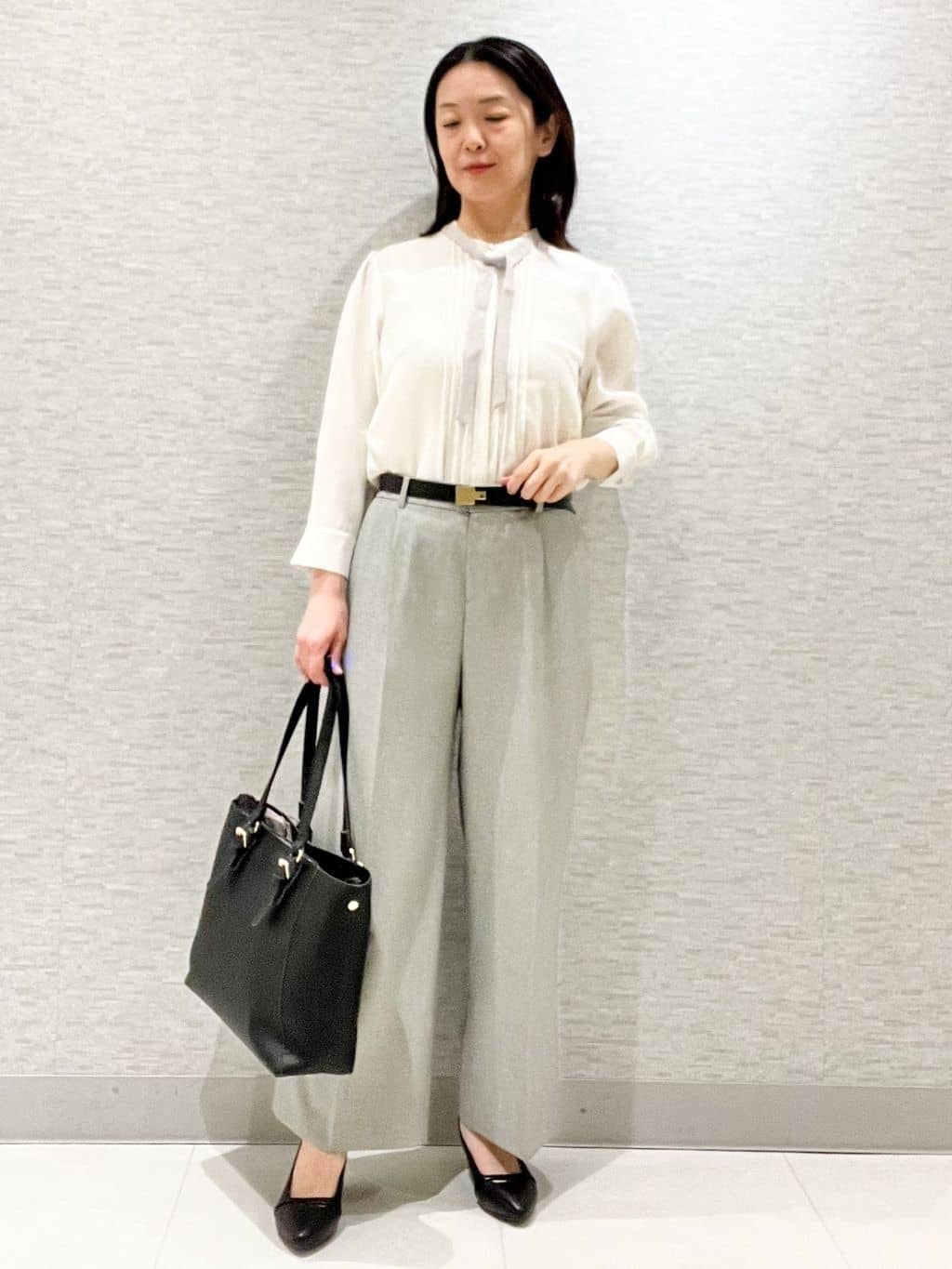 marikoさんの「Reflect｜【単品使いOK◎／セットアップ可】リラクシーメランジワイドパンツ」を使ったコーディネート