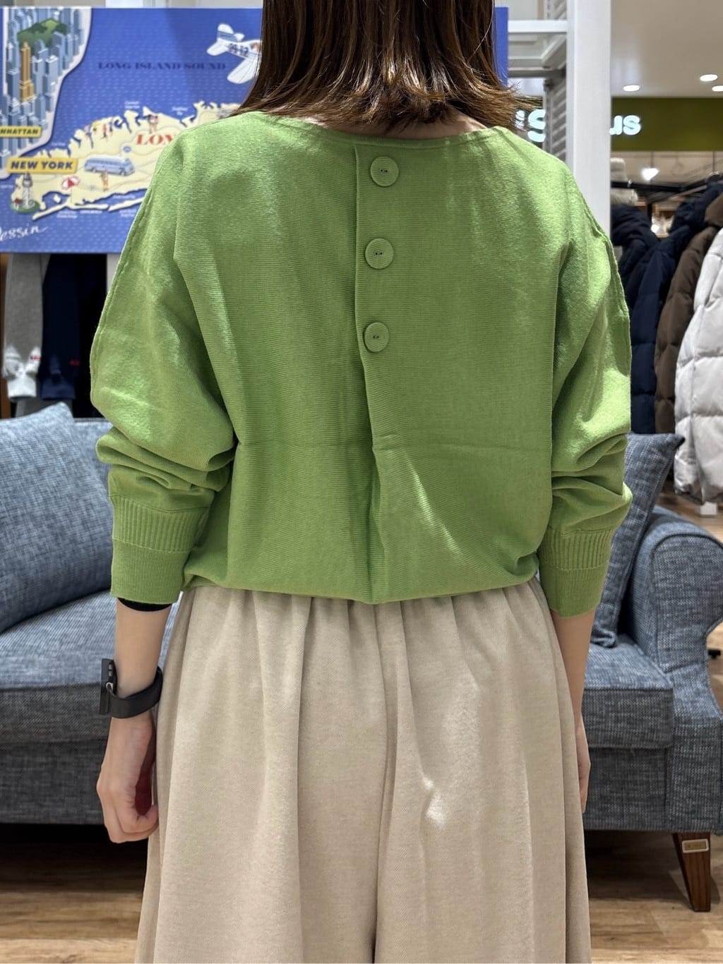 risaさんの「Dessin｜【洗える】ウールブレンド後ろボタンニット」を使ったコーディネート
