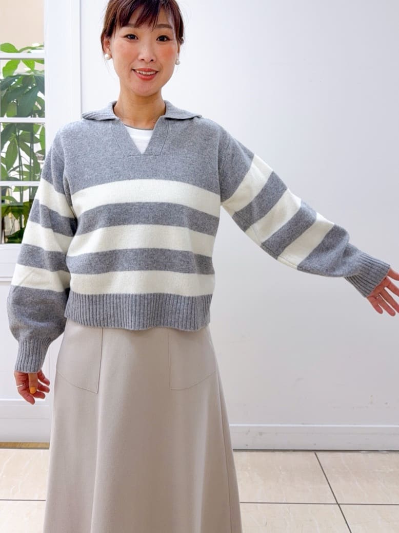 Osawaさんの「Dessin｜メルトンジャージフレアスカート」を使ったコーディネート