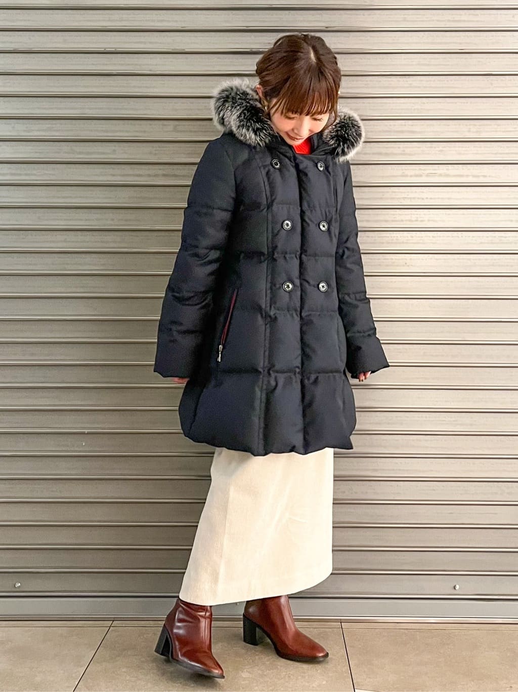 じゅんさんの「DRESSTERIOR｜コーデュロイジャージタイトスカート」を使ったコーディネート