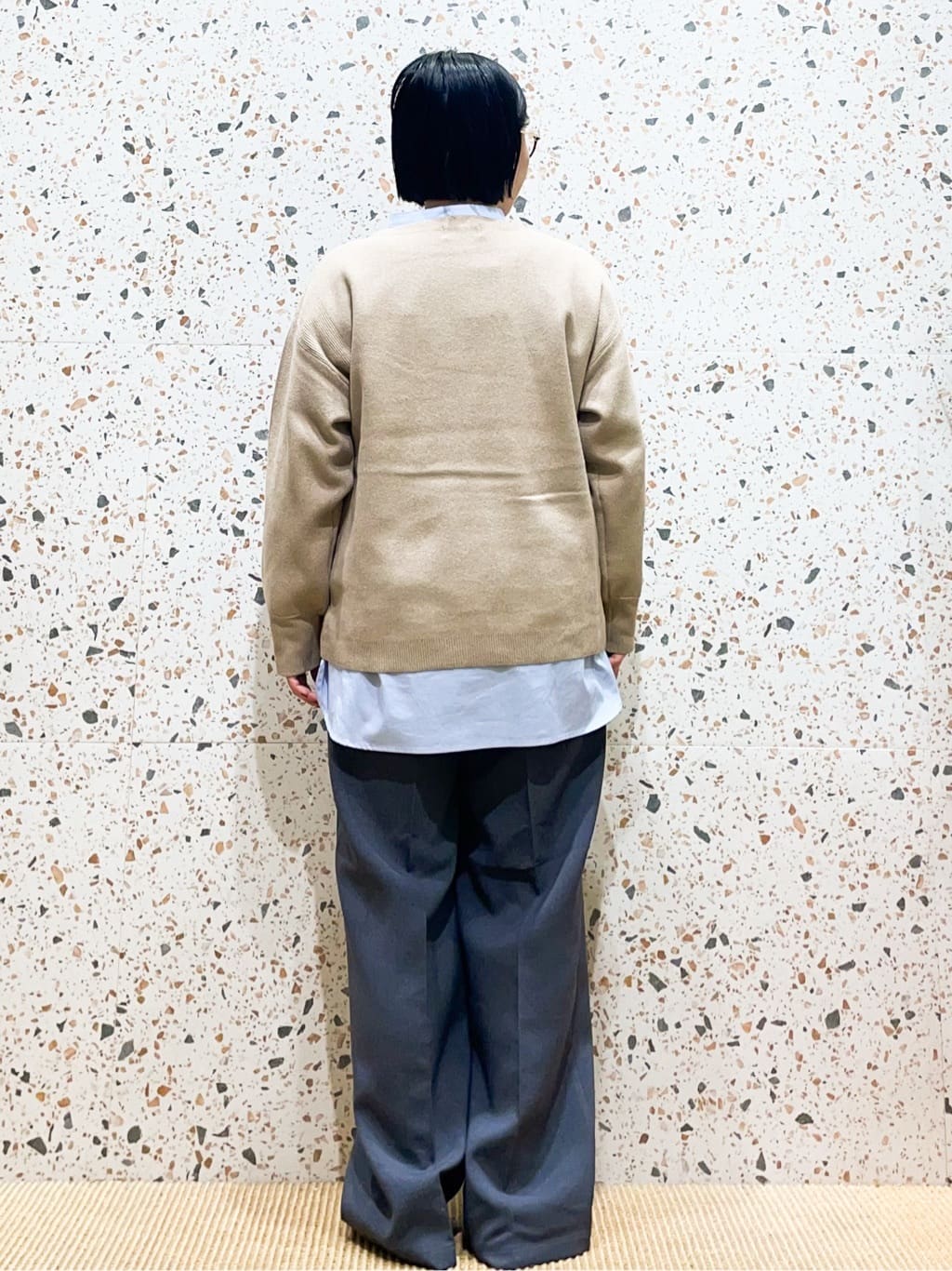 シゲリさんの「OPAQUE.CLIP｜サイド編地切替ニットトップス／セットアップ対応【洗濯機OK】」を使ったコーディネート