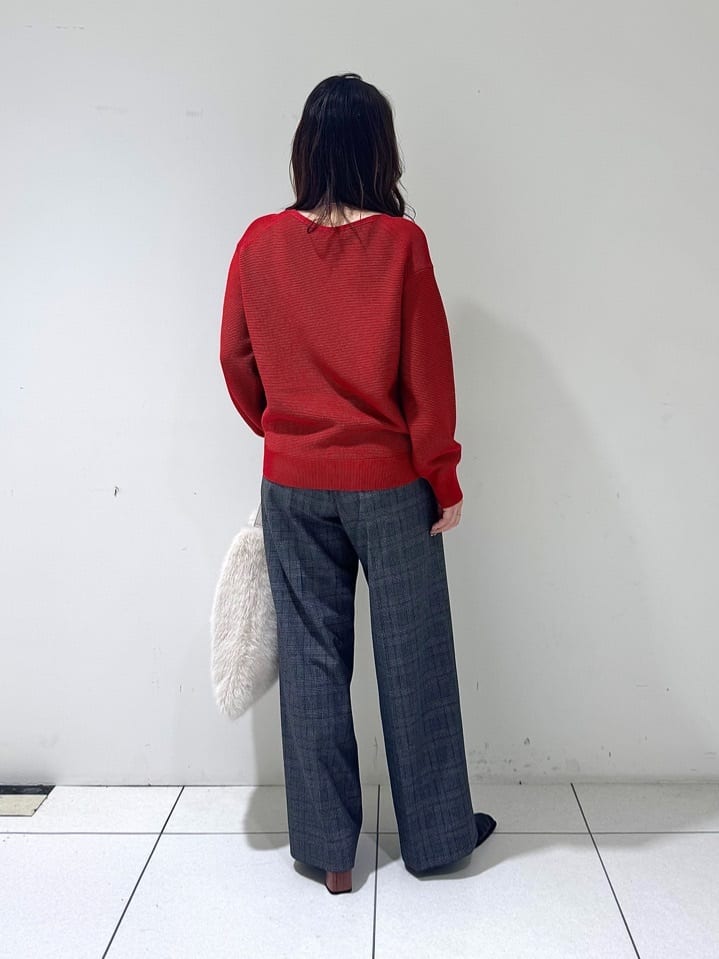 そんさんの「INDIVI｜【ウール混ラメ素材】Vネック煌めきニット」を使ったコーディネート