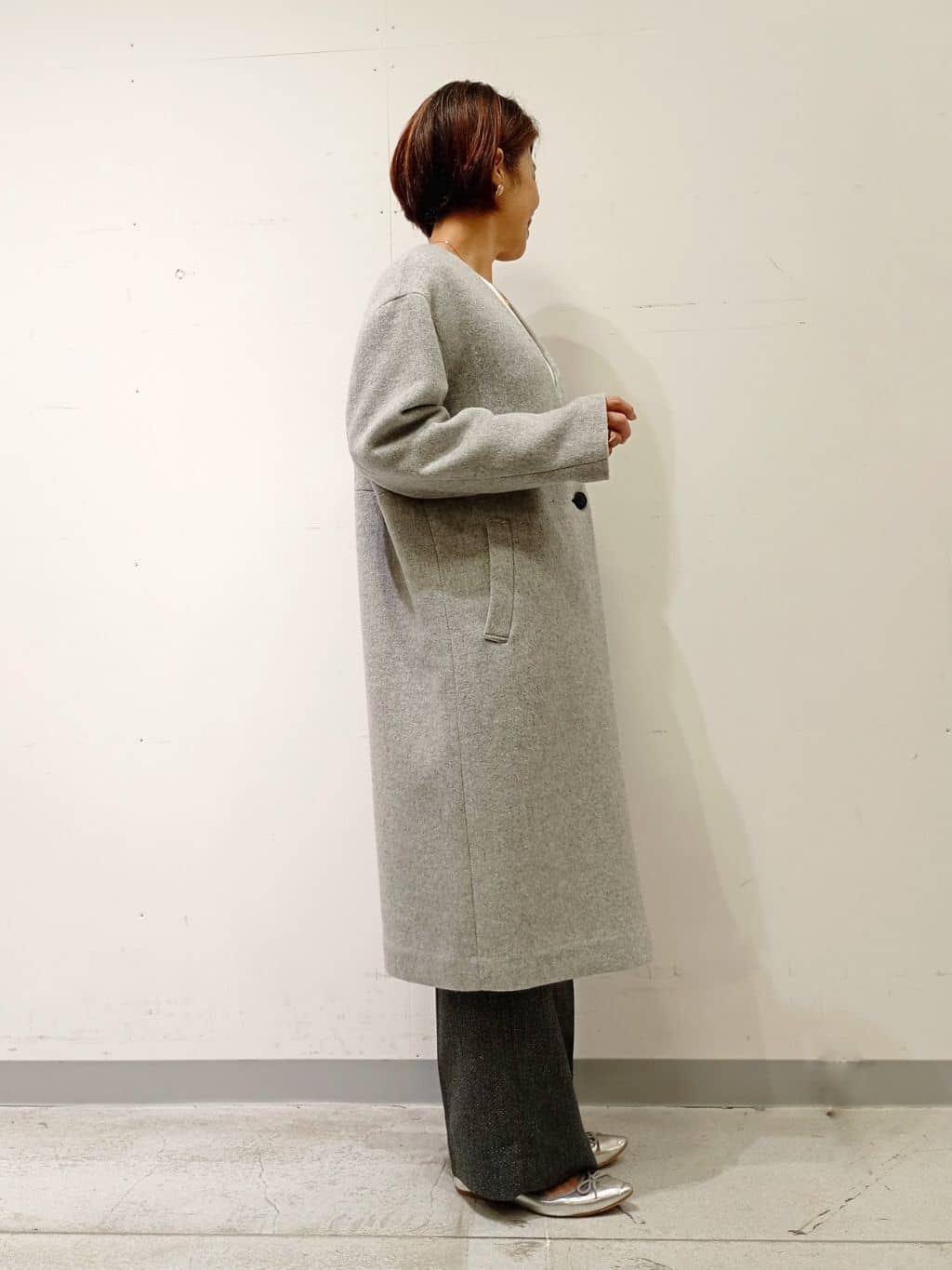 Kさんの「INDIVI｜【軽量／ウール混】ライトフォルム ロングコート」を使ったコーディネート