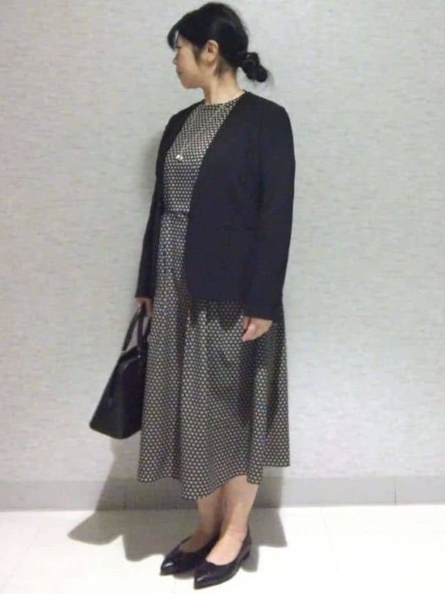 sakoさんの「Reflect｜【SS-4Lサイズ／通勤／セットアップ可】ノーカラージャケット」を使ったコーディネート